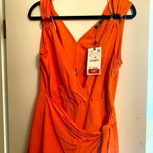 NWT- zara orange romper